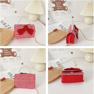 Túi Dạ Đỏ Đeo Chéo Quai Ngọc Cao Cấp cho Bé Gái - Sang Chảnh, Đựng Lì Xì 125k 5