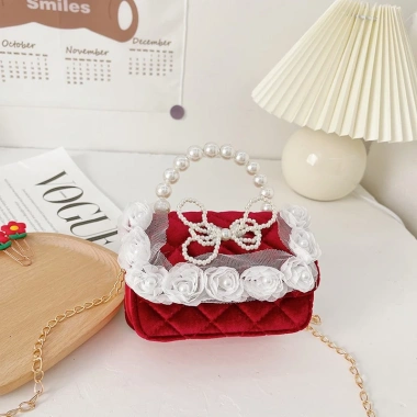 Túi Dạ Đỏ Đeo Chéo Quai Ngọc Cao Cấp cho Bé Gái - Sang Chảnh, Đựng Lì Xì 125k 9