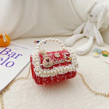 Túi Dạ Đỏ Sang Chảnh Quai Ngọc Đeo Chéo Nhiều Họa Tiết Cho Bé Gái - Giá 95.000đ 2