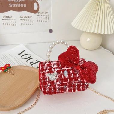 Túi Dạ Đỏ Sang Chảnh Quai Ngọc Đeo Chéo Nhiều Họa Tiết Cho Bé Gái - Giá 95.000đ 3