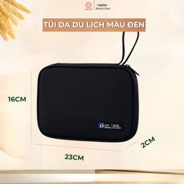 Túi da du lịch PU chống nước - Đựng phụ kiện công nghệ, sạc USB, hộ chiếu - 129.000