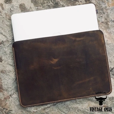 Túi Da Đựng Laptop Da Thật Vintage - Thiết kế bảo vệ an toàn, giá ưu đãi 410.000 VND