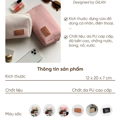 Túi da GILAN Pari bag đựng đồ dùng cá nhân – Giá chỉ 44.950₫, chất liệu bền, thiết kế thời trang 2
