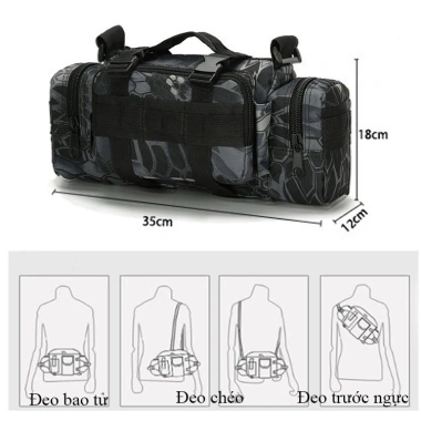 Túi đa năng nam đeo chéo, đeo bụng thời trang - Nhiều ngăn, giá 180.000 VND 4