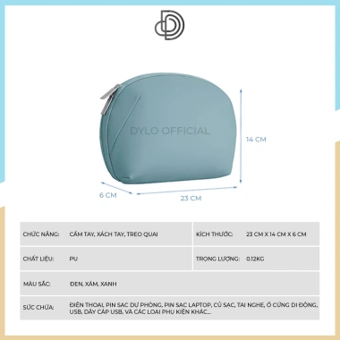 Túi đa ngăn DYLO10 - Đựng điện thoại, cáp sạc, pin dự phòng, tai nghe, chống trầy xước, chống thấm nước - 139.000đ 2