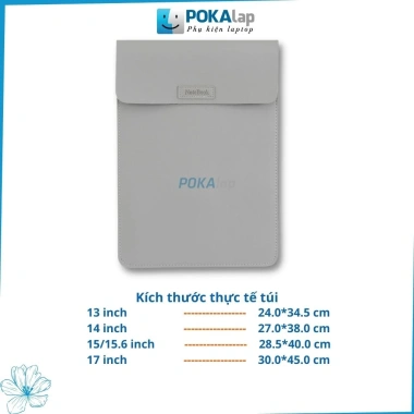 Túi da POKA63 đựng laptop và tablet, lót chống thấm, làm bàn di chuột 13-17 inch 3