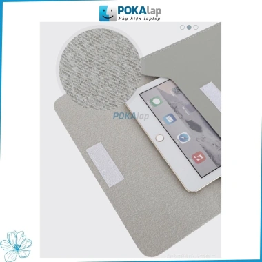 Túi da POKA63 đựng laptop và tablet, lót chống thấm, làm bàn di chuột 13-17 inch 4