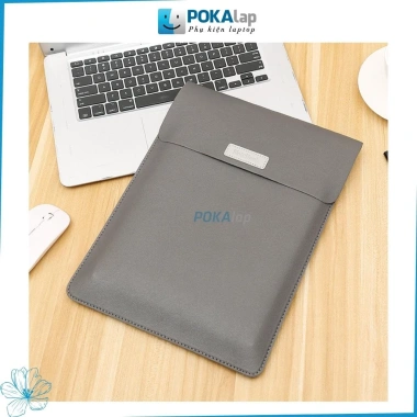 Túi da POKA63 đựng laptop và tablet, lót chống thấm, làm bàn di chuột 13-17 inch 5