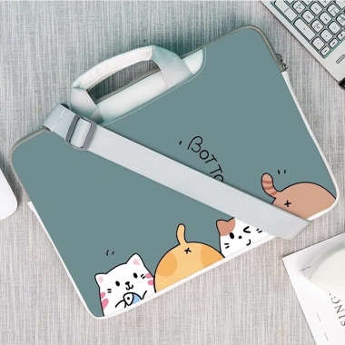 Túi Da PU chống sốc, chống thấm nước, họa hoạt hình, bảo vệ laptop 13.3‑15.6 inch