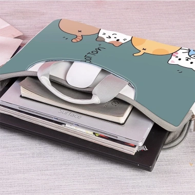 Túi Da PU chống sốc, chống thấm nước, họa hoạt hình, bảo vệ laptop 13.3‑15.6 inch