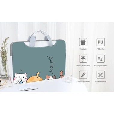 Túi Da PU chống sốc, chống thấm nước, họa hoạt hình, bảo vệ laptop 13.3‑15.6 inch 4 Túi Da PU chống sốc, chống thấm nước, họa hoạt hình, bảo vệ laptop 13.3‑15.6 inch 4
