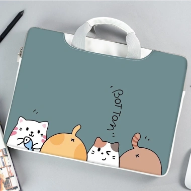 Túi Da PU chống sốc, chống thấm nước, họa hoạt hình, bảo vệ laptop 13.3‑15.6 inch