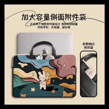 Túi Da PU Đựng Laptop 13-17 inch Chống Sốc, Chống Thấm Nước, Họa Tiết Hoạt Hình Unisex