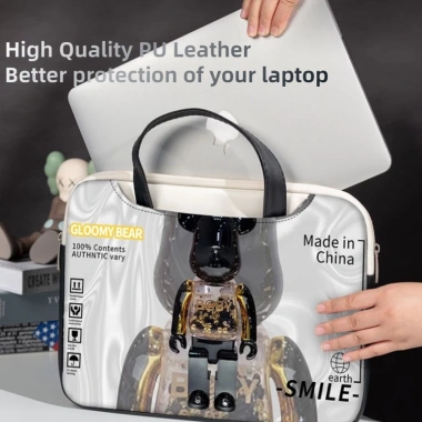 Túi Da PU Đựng Laptop 13-17 inch Chống Sốc, Chống Thấm Nước, Họa Tiết Hoạt Hình Unisex