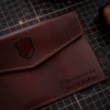 Túi da thật Mino Crafts đựng giấy tờ đăng kiểm xe ô tô - Khắc logo - Nhiều màu 2