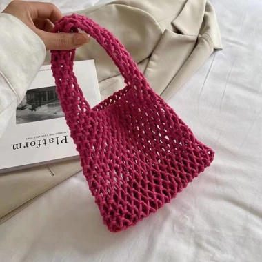 Túi đan lưới đi biển bé màu basic tươi mát, dáng basic dễ phối đồ, chỉ 99.000₫