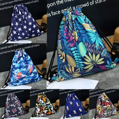 Túi Dây Rút Canvas Denim Nam Nữ - Ba Lô Đa Năng Đi Học Giá Ưu Đãi 70,168 VND