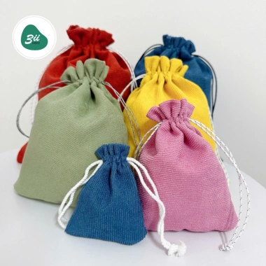 Túi dây rút mini vải nhung 3II HOME - Đựng mỹ phẩm, trang sức, đồ dùng cá nhân, nhiều màu 14.000đ