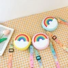 Túi đeo chéo bé gái ba lô bánh rán màu hồng silicone mềm, ví đựng tiền xu - 99.000đ 4