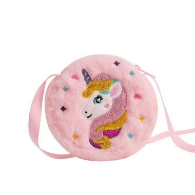 Túi đeo chéo bé gái thêu ngựa kỳ lân pony, vải lông nhung mềm mịn - Giá 48.000đ 6