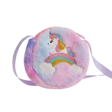Túi đeo chéo bé gái thêu ngựa kỳ lân pony, vải lông nhung mềm mịn - Giá 48.000đ 9