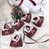 Túi đeo chéo cầm tay mini size 12 dạ đỏ phối bèo ren bassci thời trang giá 59k