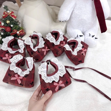 Túi đeo chéo cầm tay mini size 12 dạ đỏ phối bèo ren bassci thời trang giá 59k 4