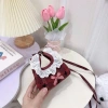 Túi đeo chéo cầm tay mini size 12 dạ đỏ phối bèo ren bassci thời trang giá 59k 9