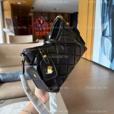 Túi đeo chéo công sở size 25 da PU đen trơn phối tang nổi - Giá 174.000₫ 5