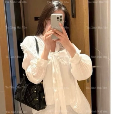 Túi đeo chéo công sở size 25 da PU đen trơn phối tang nổi - Giá 174.000₫ 7