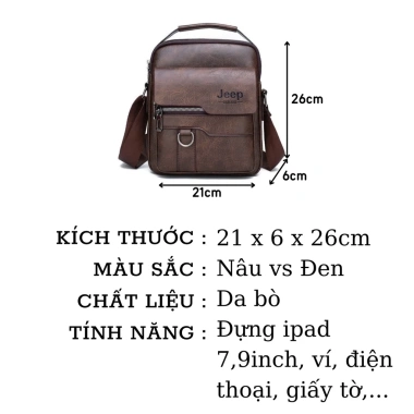 Túi Đeo Chéo Da Bò Microfiber - Giá 199k, Đựng iPad, Đi Học & Công Sở