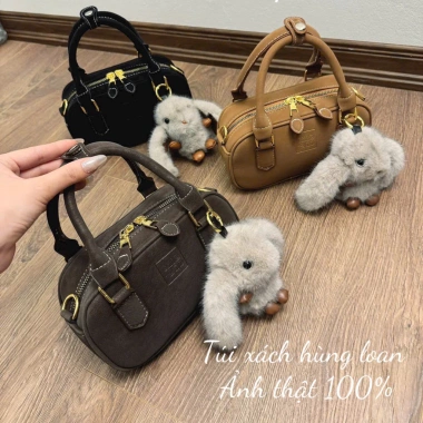 Túi đeo chéo da lộn thỏ xinh cho nữ – Cầm tay, đi làm, đi chơi, 104.000₫