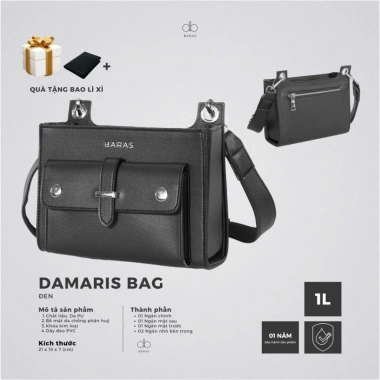 Túi đeo chéo da nam Damaris Bag BARAS VIETNAM, thời trang, giảm 22% chỉ 790.000₫