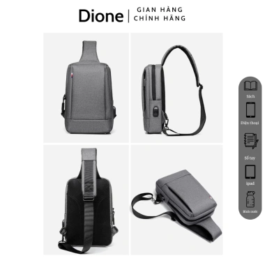 Túi đeo chéo iPad & Laptop cổng sạc, vải chống nước, giảm giá 280k - Dione Store