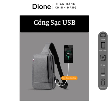 Túi đeo chéo iPad & Laptop cổng sạc, vải chống nước, giảm giá 280k - Dione Store