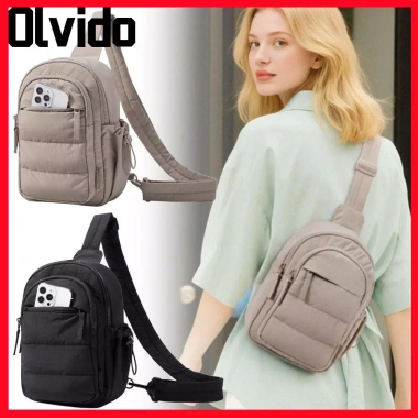 Túi đeo chéo lông tơ OLVIDO đa năng, nhẹ, nhiều túi mềm, thích hợp du lịch & tập gym - 274.320₫