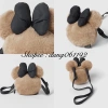 Túi đeo chéo Mickey Zara nơ bông cho bé gái Lông mềm thời trang kèm tag và túi ZR