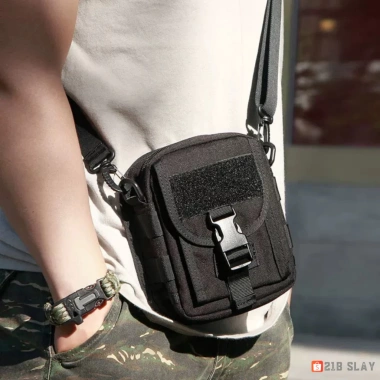 Túi đeo chéo mini polyester dệt trơn cao cấp, khóa chống trộm, hộp mềm - 159.000₫