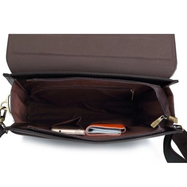 Túi đeo chéo nam da bò POLO Free ship đứng ngang, quai xách, màu nâu, giá 1.35tr 6