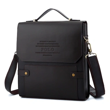 Túi đeo chéo nam da bò POLO Free ship đứng ngang, quai xách, màu nâu, giá 1.35tr 10