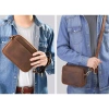 Túi đeo chéo nam da bò thật SAPOLNEY 8.160 - cầm tay, Nâu sáp, BH 3 năm, 1,150,000 VND 4