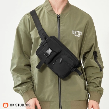 Túi đeo chéo nam OK080 vải Oxford chống nước, nhiều ngăn, khóa chống trộm - 189.000₫ 4