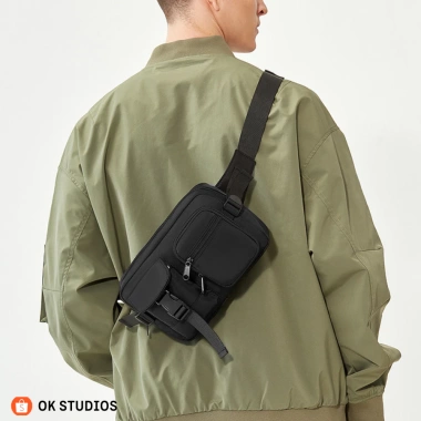 Túi đeo chéo nam OK080 vải Oxford chống nước, nhiều ngăn, khóa chống trộm - 189.000₫ 5