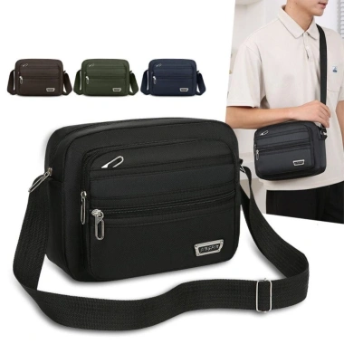 Túi đeo chéo nam OKDEALS Nylon 4-6 dây kéo, màu đen nâu xanh, chữ nhật - 74.088₫ 3