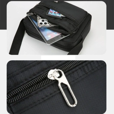 Túi đeo chéo nam OKDEALS Nylon 4-6 dây kéo, màu đen nâu xanh, chữ nhật - 74.088₫ 9