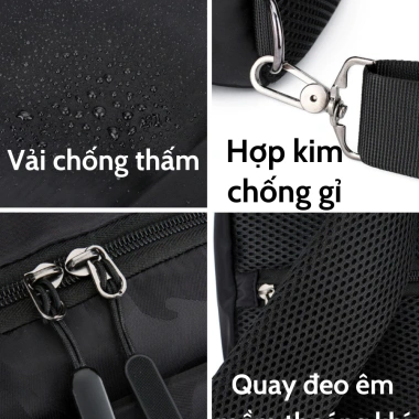 Túi đeo chéo nam to vải chống nước iPad 11 inch – Chống trộm, đi học, 169k