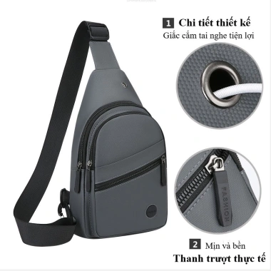 Túi đeo chéo nam vải chống nước - Thiết kế thời trang thể thao, dây vai điều chỉnh, giá chỉ 123.950₫ 5