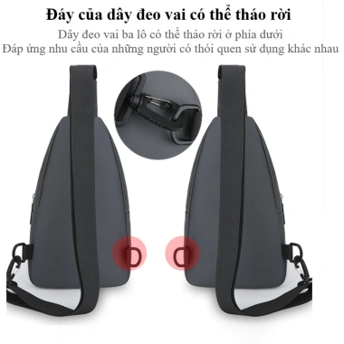 Túi đeo chéo nam vải chống nước - Thiết kế thời trang thể thao, dây vai điều chỉnh, giá chỉ 123.950₫ 6