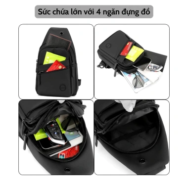 Túi đeo chéo nam vải chống nước, túi bao tử nhỏ gọn cao cấp thể thao thời trang - 58,000₫