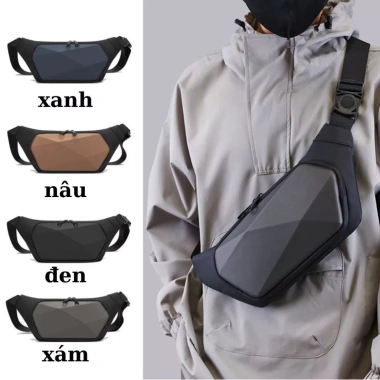 Túi Đeo Chéo Nam Yafeilasi Vỏ Cứng Đen Xám Xanh Nâu – Đeo Bụng, Đeo Vai, Giá 99.051đ 3